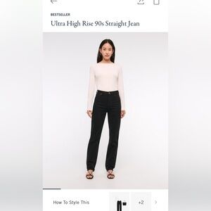 Abercrombie & Fitch - The 90’s Straight Ultra High Rise Jeans - Black - 26